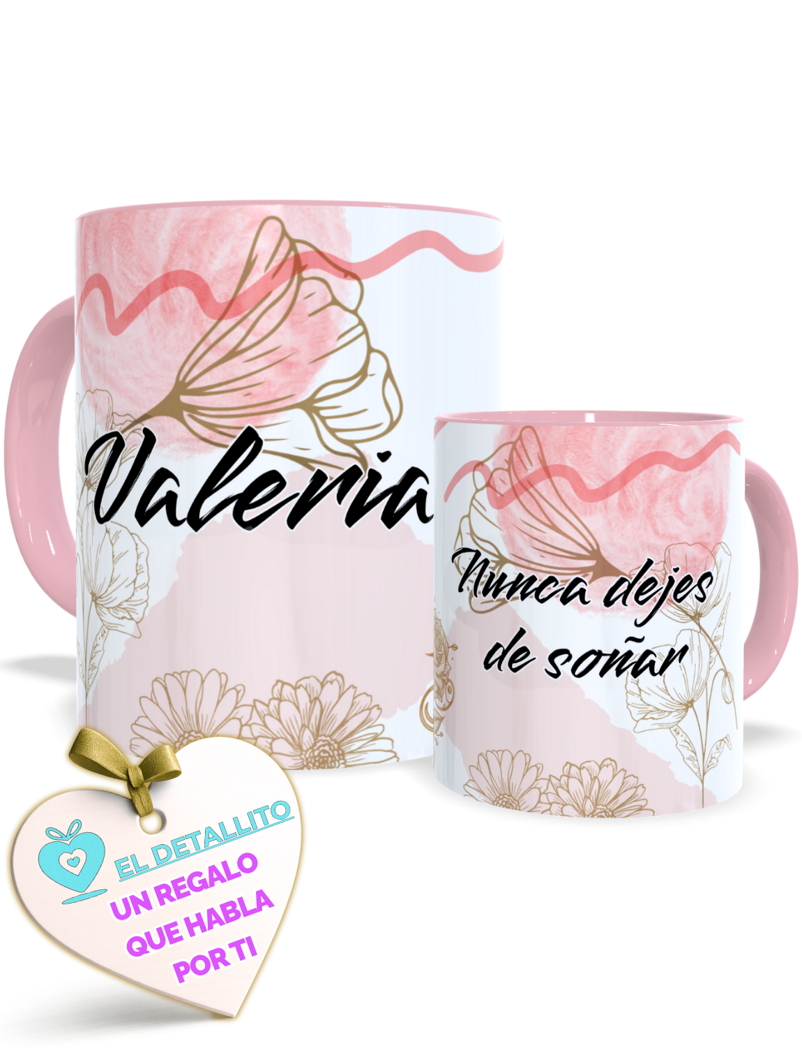 Taza personalizada floral – Un detalle que habla por ti