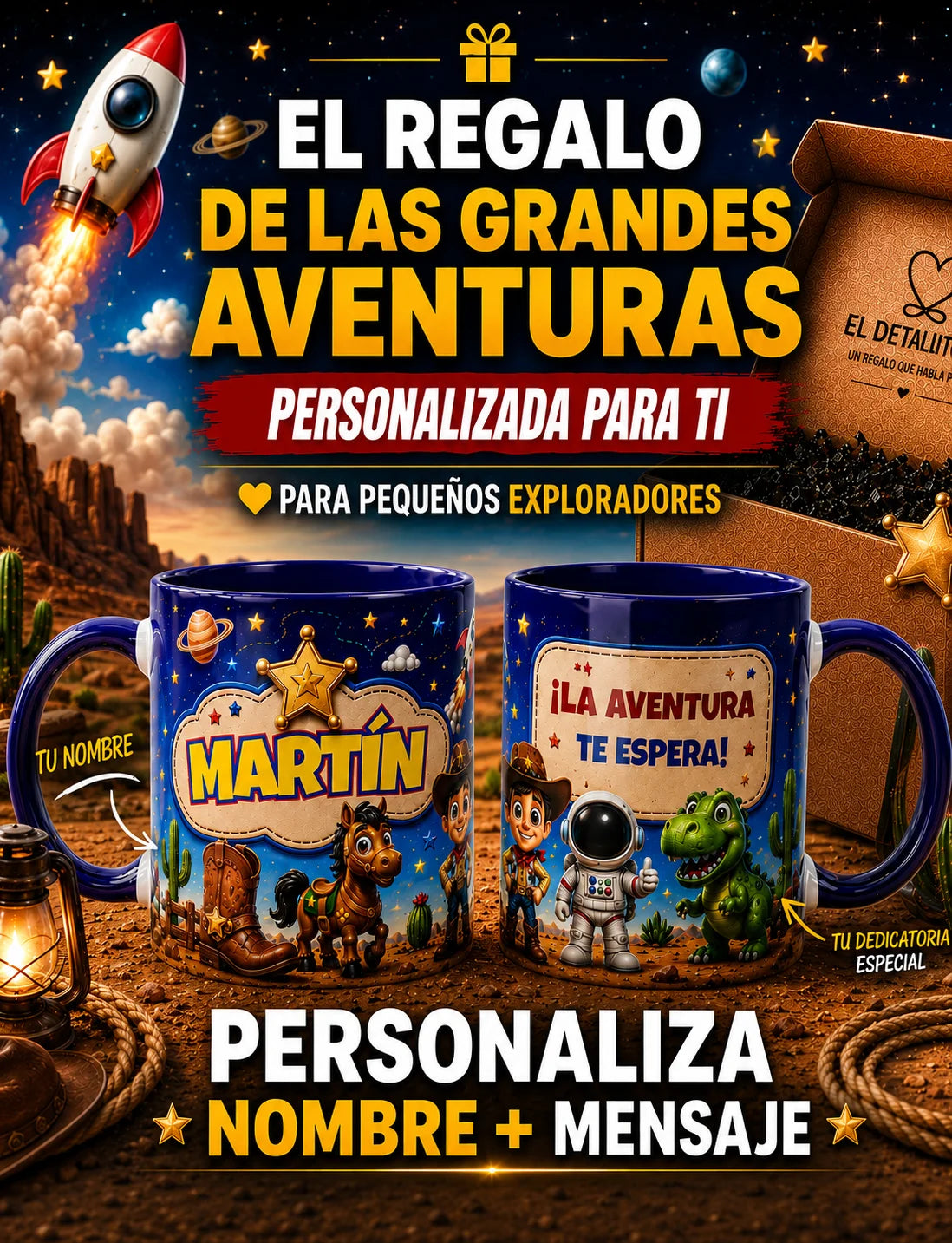 Taza personalizada Toy Story con nombre y dedicatoria