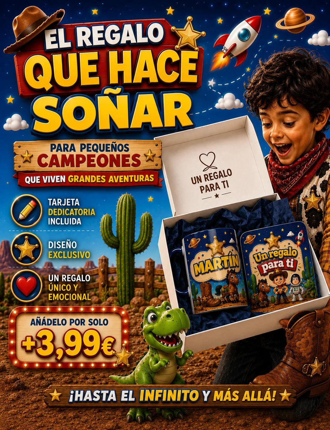 Taza personalizada Toy Story con nombre y dedicatoria 3