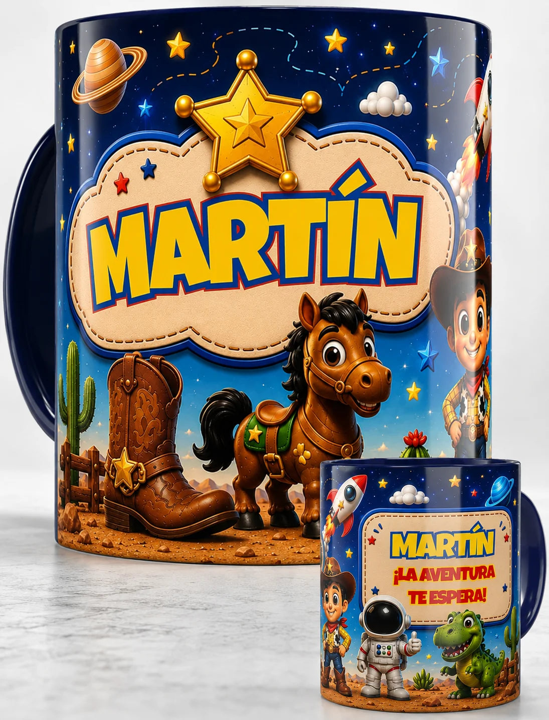 Taza personalizada Toy Story con nombre y dedicatoria