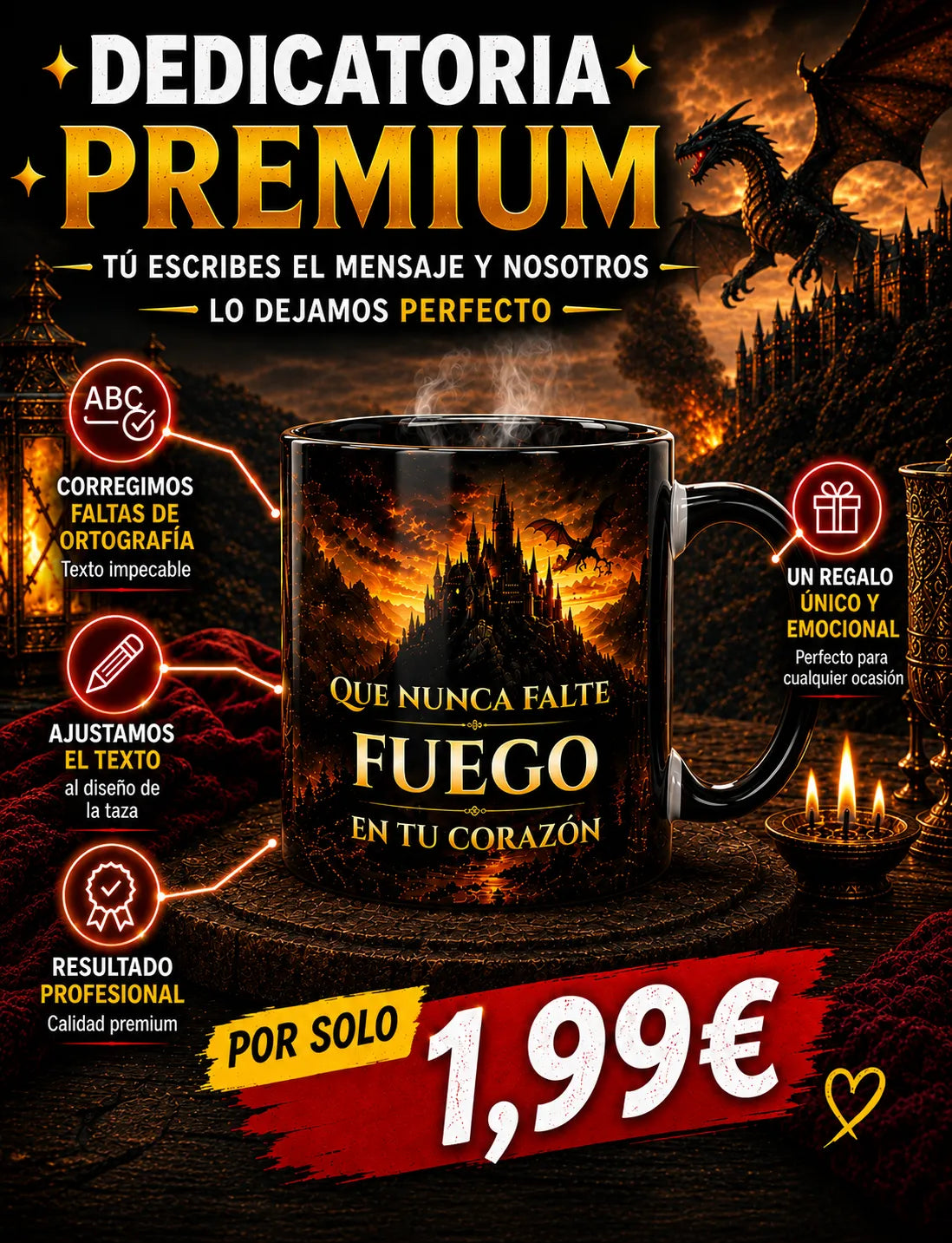 Taza personalizada inspirada en La Casa del Dragón y Juego de Tronos Black Edition con nombre y dedicatoria 3